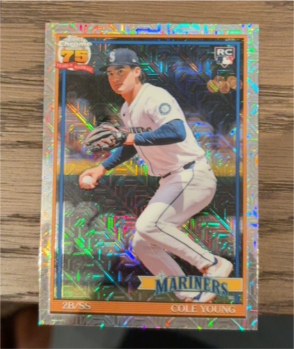 2026 Topps Series 1 Silver Pack Mojo #91C-8 Cole Young RC Seattle Mariners — front