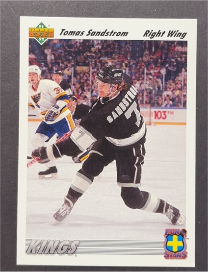 1991-92 Upper Deck Euro-Stars #E7 Tomas Sandstrom — front