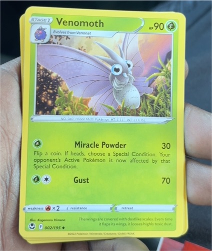 2022 Pokémon Sword & Shield Silver Tempest #002 Venomoth — front