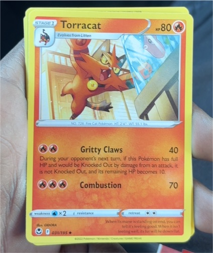 2022 Pokémon Silver Tempest #31 Torracat — front
