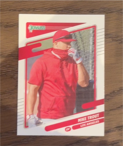 2021 Panini Donruss #170 Mike Trout Variation Standing by Batting Cage — front