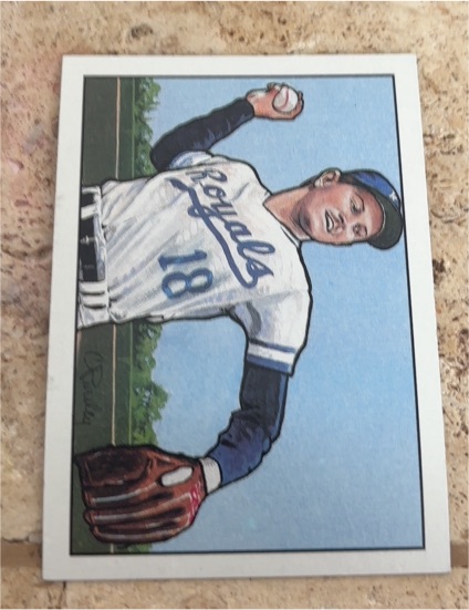 1990 Bowman Art Card Sweepstakes # Bret Saberhagen — front