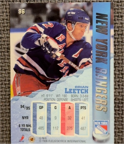 1996 Fleer/Skybox #96 Brian Leetch — front