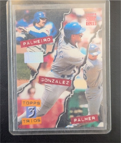 1994 Topps Stadium Club #112 Juan Gonzalez Rafael Palmeiro Dean Palmer — front
