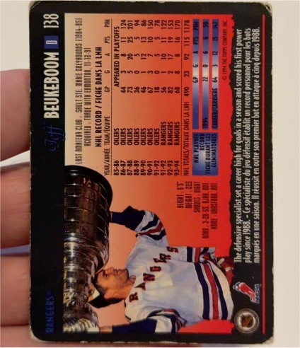1994-95 Topps Premier #138 Jeff Beukeboom — front