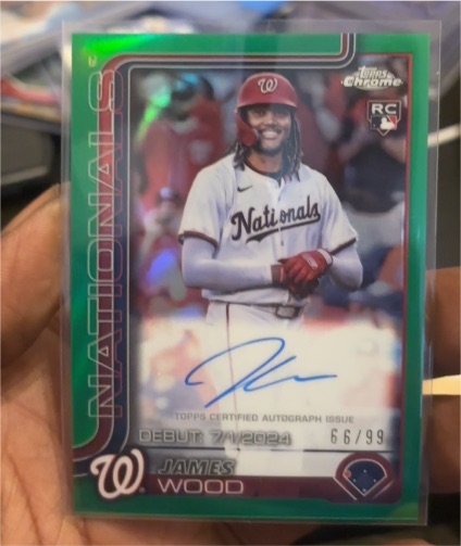 2025 Topps Chrome Rookie Debut Autographs #CRDA-JWO James Wood — front