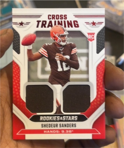 2025 Panini Rookies & Stars #CT-SSS Shedeur Sanders Cross Training Dual Patch Rookie — front