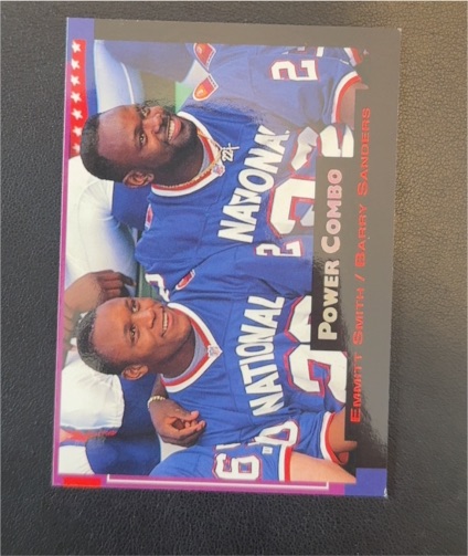 1993 Pro Set Power Combos #1 Emmitt Smith / Barry Sanders — front