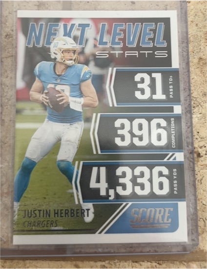 2021 Panini Score Next Level Stats #NL10 Justin Herbert — front