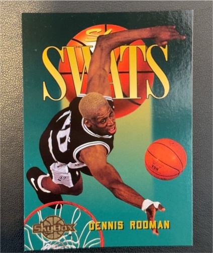 1994-95 SkyBox Premium #336 Dennis Rodman Swats — front