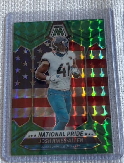 2024 Panini Mosaic #268 Josh Hines-Allen National Pride Green Mosaic Prizm — front