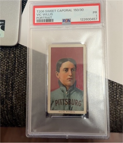 1909 T206 Sweet Caporal #150/30 Vic Willis — front