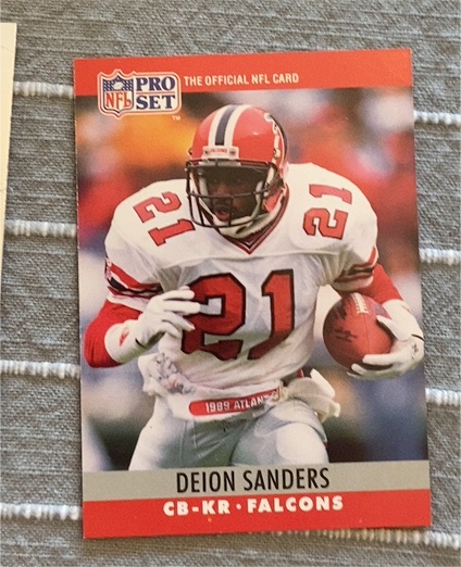 1990 Pro Set #36 Deion Sanders — front