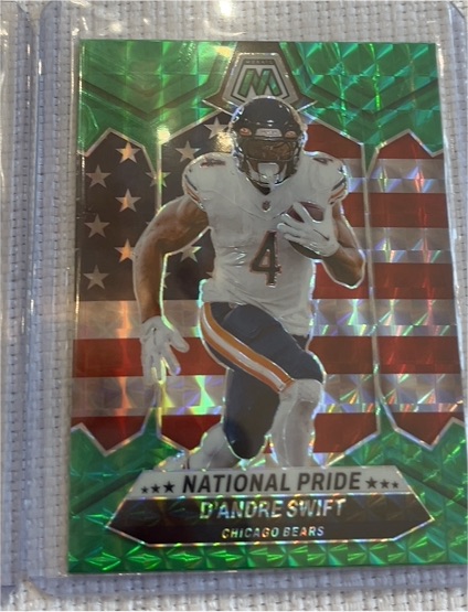 2024 Panini Mosaic #260 D'Andre Swift National Pride Green Mosaic Prizm — front