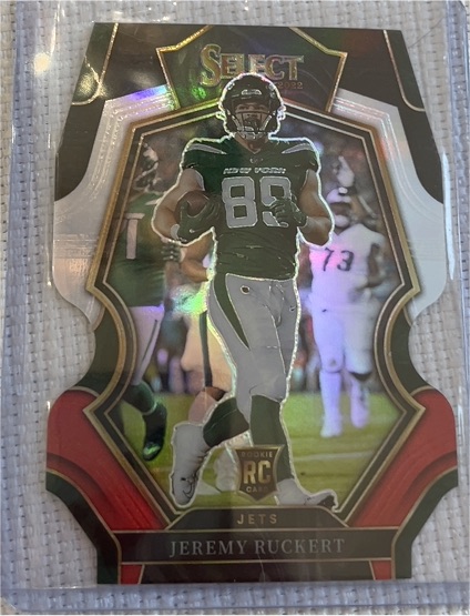 2022 Panini Select #176 Jeremy Ruckert Premier Level Black & Red Prizm Die-Cut Rookie Card — front