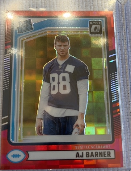 2024 Donruss Optic #367 AJ Barner Red Pandora Prizm Rookie — front