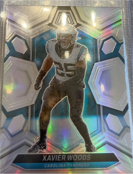 2024 Panini Mosaic #34 Xavier Woods Silver Prizm Carolina Panthers — front