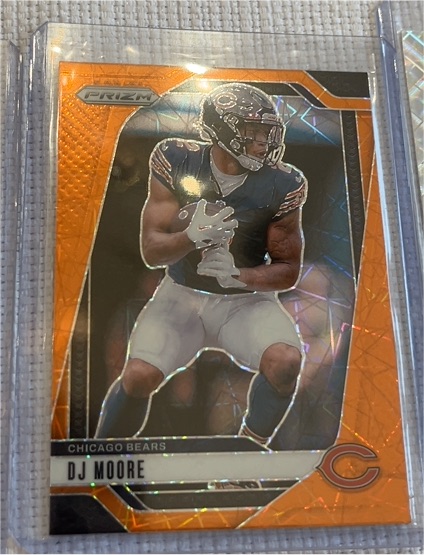2024 Panini Prizm #48 DJ Moore Orange Lazer Chicago Bears — front
