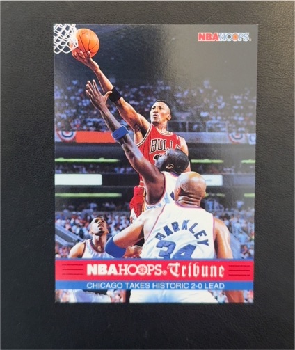 1993 NBA Hoops #293 Scottie Pippen Chicago Bulls Tribune Historic Lead — front