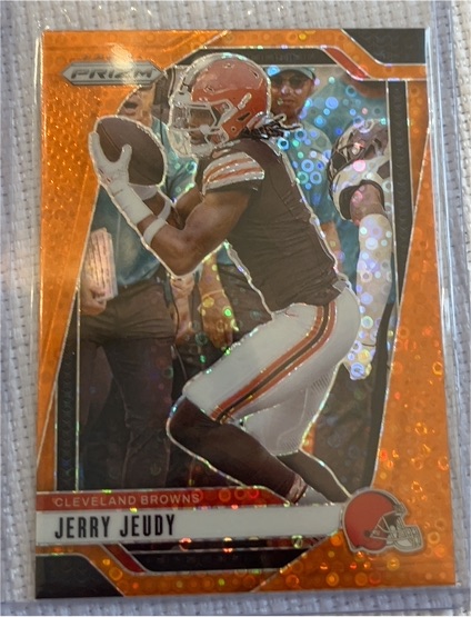 2024 Panini Prizm #67 Jerry Jeudy Orange Disco Prizm Cleveland Browns — front