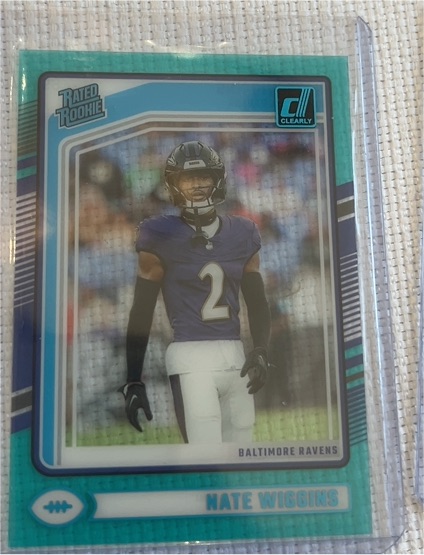 2024 Panini Donruss Clearly #89 Nate Wiggins RC Rated Rookie Baltimore Ravens — front