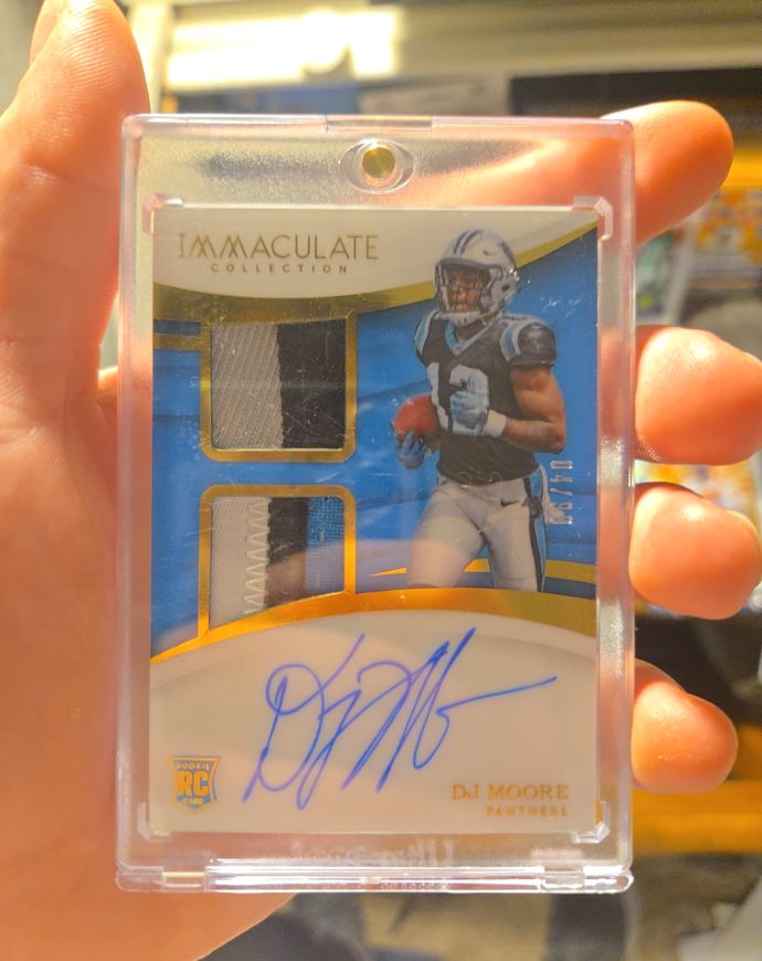 2018 Panini Immaculate Collection #No. PR-DM D.J. Moore Rookie Patch Auto — front