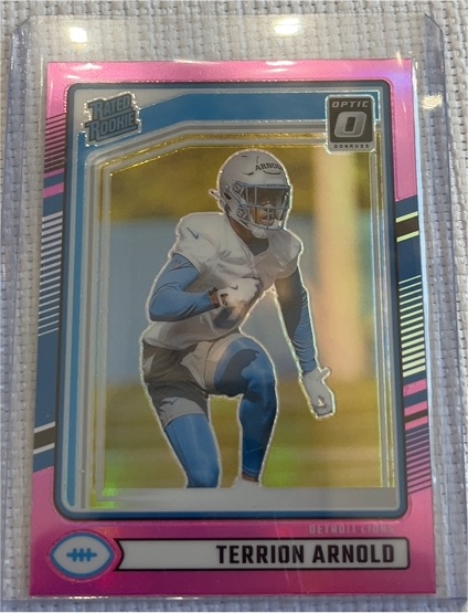 2024 Panini Donruss Optic Rated Rookie Preview Pink Prizm #371 Terrion Arnold — front