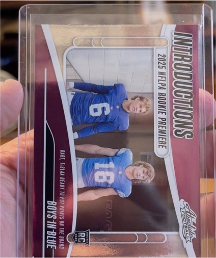 2025 Panini Absolute #I-JDT Boys In Blue Introductions Jaxson Dart & Isaac TeSlaa Rookie — front