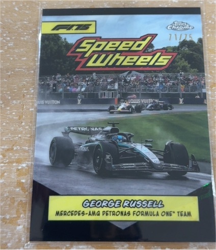 2025 Topps Chrome Formula 1 #75-MAMG George Russell Speed Wheels — front