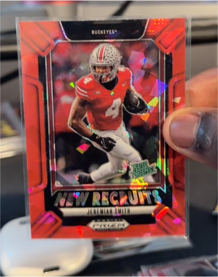 2025 Panini Prizm Draft Picks #25 Jeremiah Smith New Recruits Red Ice — front