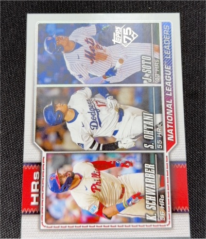 2026 Topps Series 1 #84 NL Home Run Leaders Kyle Schwarber Shohei Ohtani Juan Soto — front