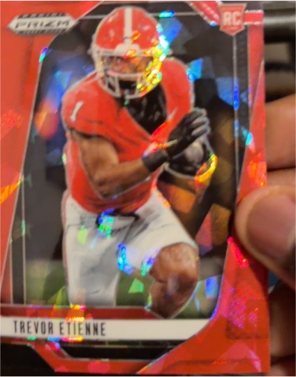 2025 Panini Prizm Draft Picks #155 Trevor Etienne Red Ice Prizm Rookie — front