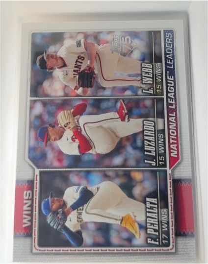 2026 Topps Series 1 National League Wins Leaders #117 Jesús Luzardo / Freddy Peralta / Logan Webb — front