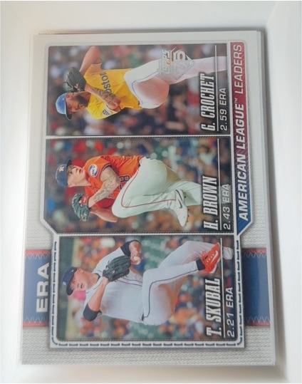 2026 Topps Series 1 #327 Tarik Skubal/Garrett Crochet/Hunter Brown AL ERA Leaders — front