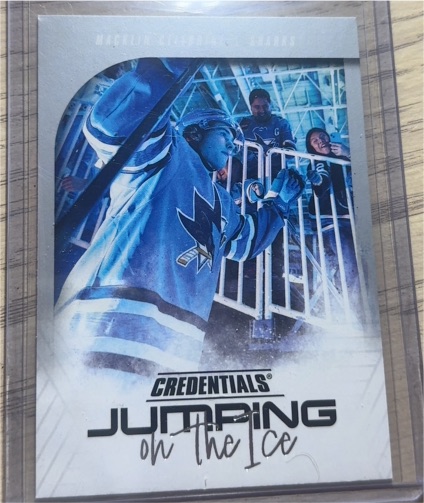 2024-25 Upper Deck Credentials Jumping On the Ice #JI-MC Macklin Celebrini — front