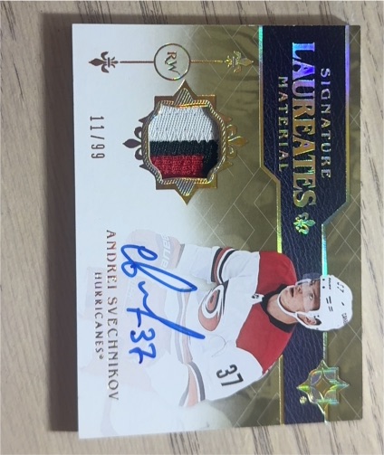 2018-19 Upper Deck Ultimate Collection Signature Laureates #SML-AS Andrei Svechnikov — front