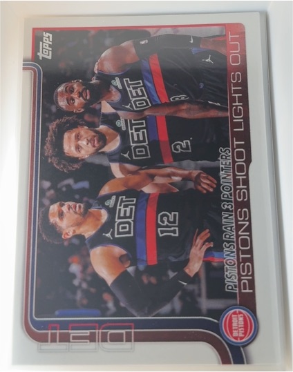 2025-26 Topps #279 Pistons Rain 3 Pointers: Pistons Shoot Lights Out — front