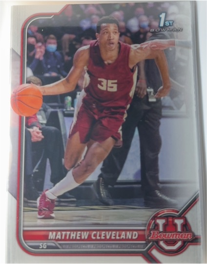 2021 Bowman University #99 Matthew Cleveland — front
