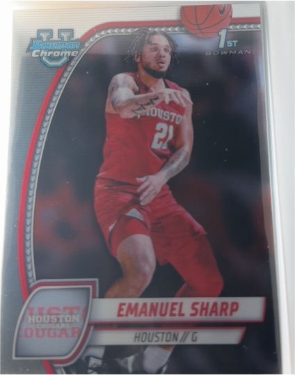 2024 Bowman Chrome University 1st #23 Emanuel Sharp — front