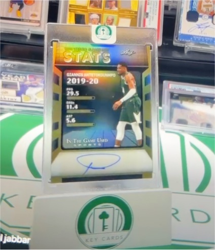 2025 Leaf In The Game Used Giannis Antetokounmpo Auto — front