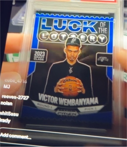 2024-25 Panini Prizm Black Luck of the Lottery #14 Victor Wembanyama — front