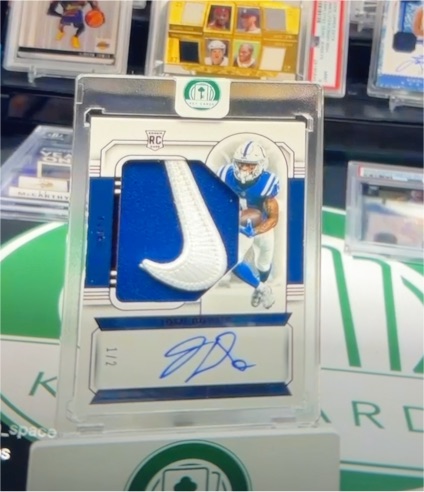 2018 Panini National Treasures #177 Nyheim Hines Rookie Patch Autograph — front