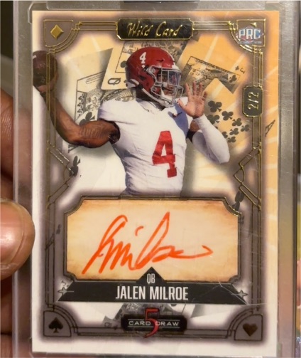 2024 Wild Card 5 Card Draw #5CDV-JM Jalen Milroe — front