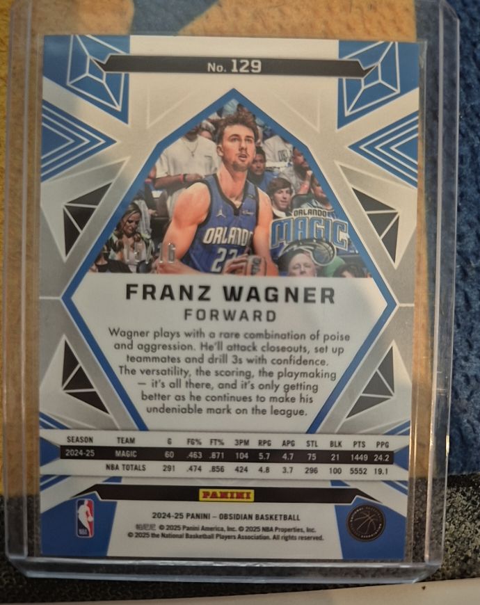2024-25 Panini Obsidian #129 Franz Wagner — front