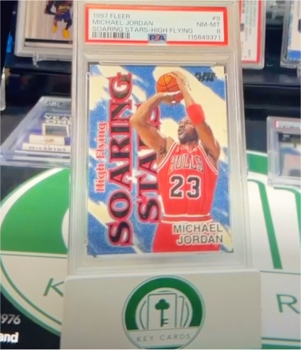 1997 Fleer #9 Michael Jordan Soaring Stars High Flying — front