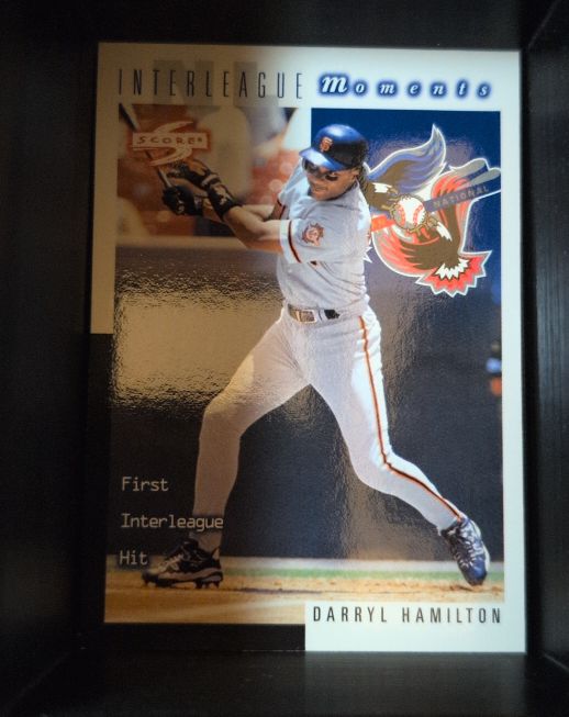 1998 Score Interleague Moments #253 Darryl Hamilton — front