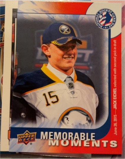 2016 Upper Deck National Hockey Card Day Memorable Moments #16 Jack Eichel — front