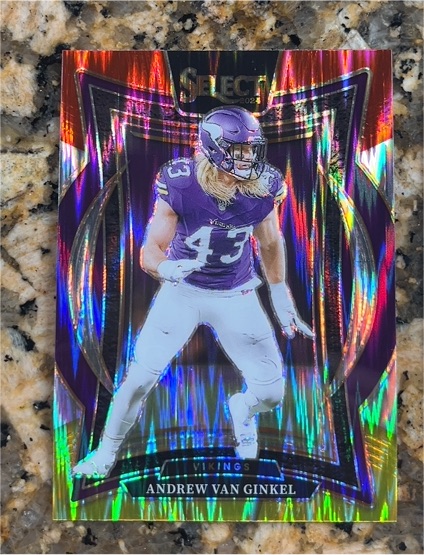 2024 Panini Select #6 Andrew Van Ginkel Minnesota Vikings Red & Black Shock Prizm — front