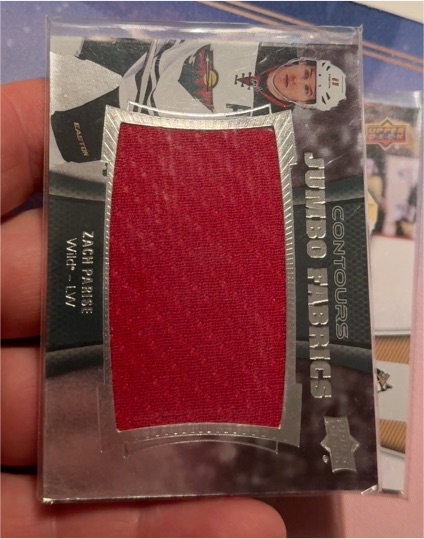2015-16 Upper Deck Contours Jumbo Fabrics #JJ-ZP Zach Parise — front