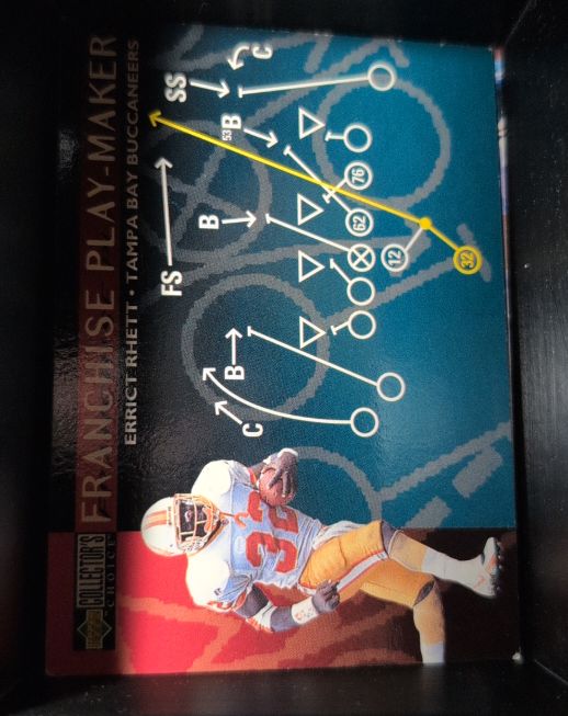 1996 Upper Deck Collector's Choice #U90 Errict Rhett Tampa Bay Buccaneers Franchise Play-Maker — front